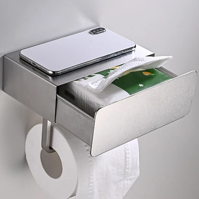 Juego de accesorios de baño clásicos de acero inoxidable de 2 piezas, soporte para papel negro y cromado Clearhalo