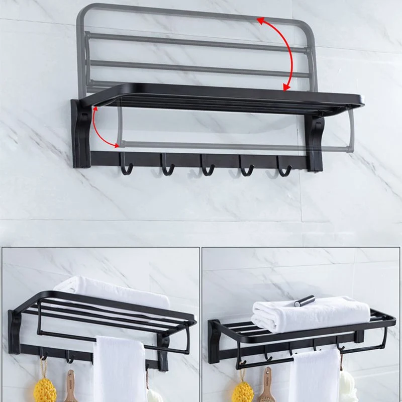 Juego de accesorios de baño clásicos modernos en ganchos para batas/toallero de acero inoxidable en color negro mate Clear...
