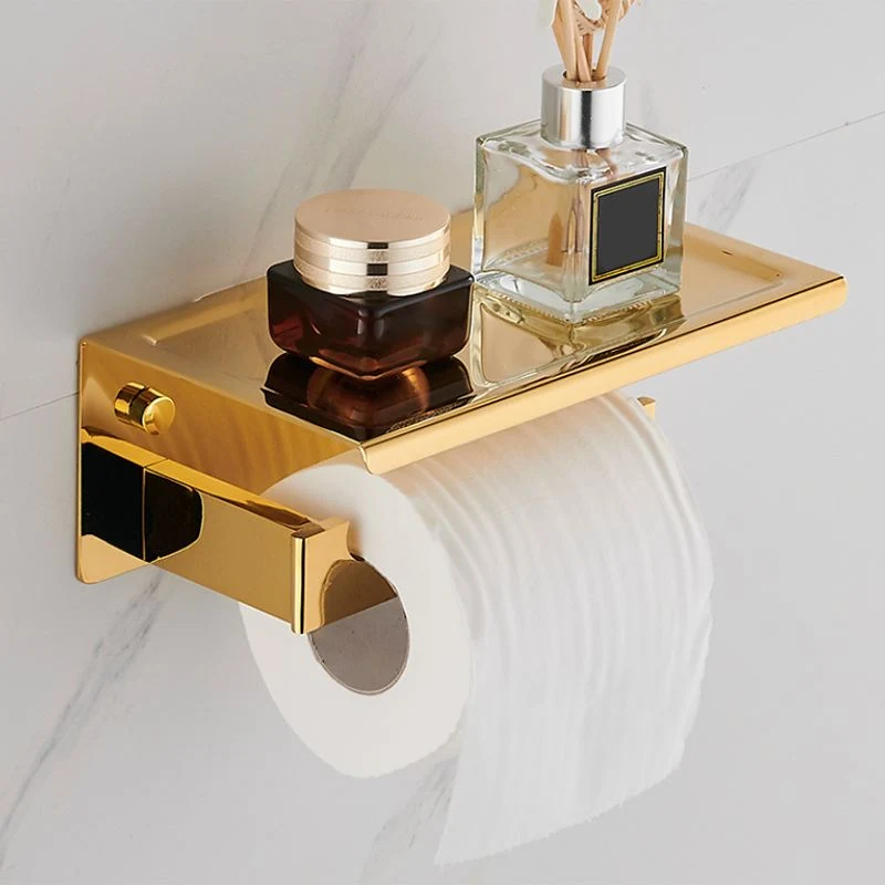 Juego de accesorios de baño con barra de toalla moderna, estante de baño, juego de accesorios de baño dorados Clearhalo
