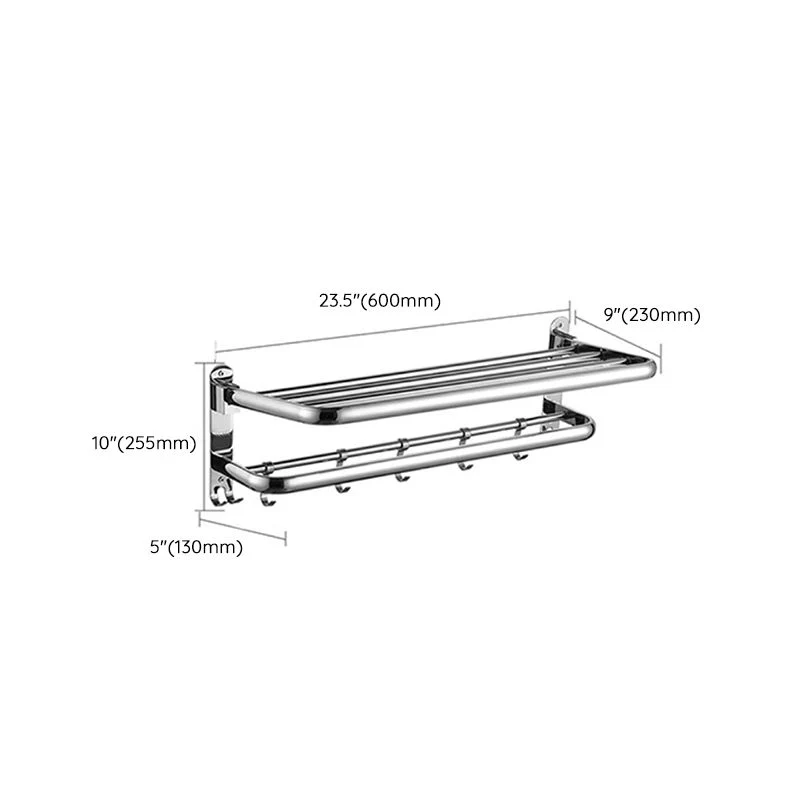 Juego de accesorios de baño con estante de baño con barra de toalla de acero inoxidable moderno Clearhalo