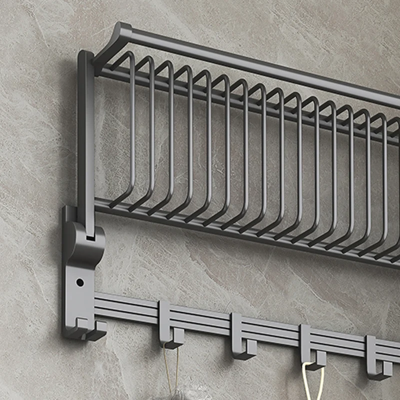 Juego de accesorios de baño con juego de accesorios de baño de aluminio gris moderno Clearhalo
