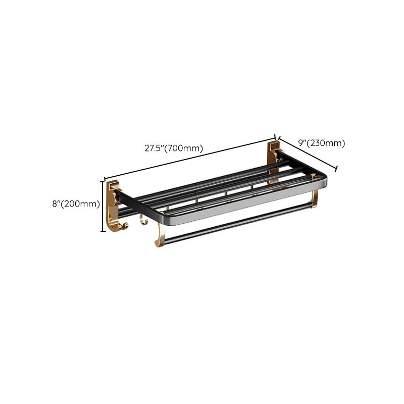Juego de accesorios de baño con juego de accesorios de baño de aluminio negro tradicional Clearhalo