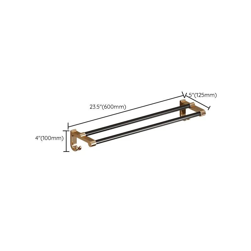 Juego de accesorios de baño con juego de accesorios de baño de aluminio negro tradicional Clearhalo