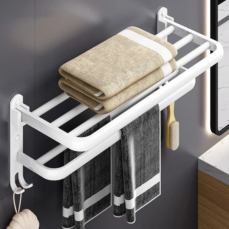 Juego de accesorios de baño contemporáneo blanco Juego de baño de aluminio inoxidable Clearhalo