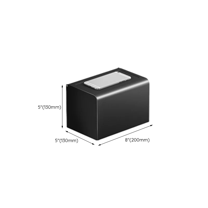 Juego de accesorios de baño contemporáneo con acabado negro y estante para baño/toallero Clearhalo