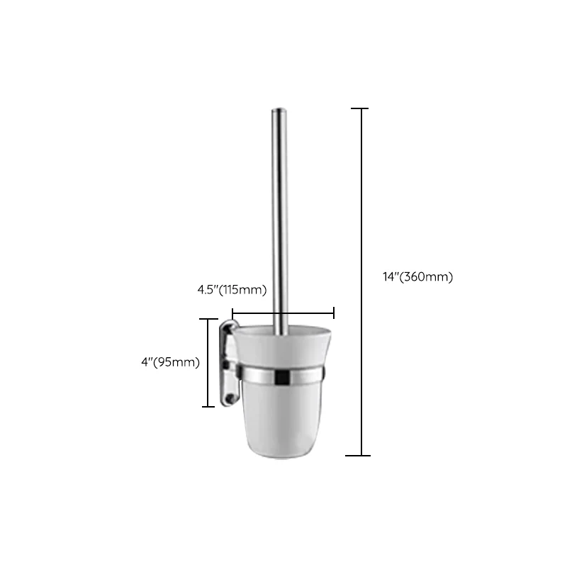 Juego de accesorios de baño contemporáneo de cromo pulido con barra para toallas y estante para baño Clearhalo
