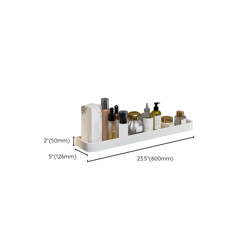 Juego de accesorios de baño contemporáneo, estante de baño de metal en blanco Clearhalo