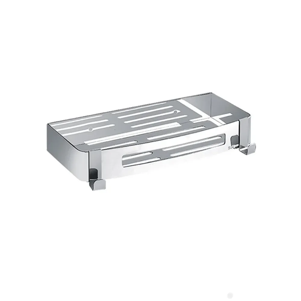 Juego de accesorios de baño contemporáneo de 2/3 piezas, estante de baño geométrico en acero inoxidable Clearhalo