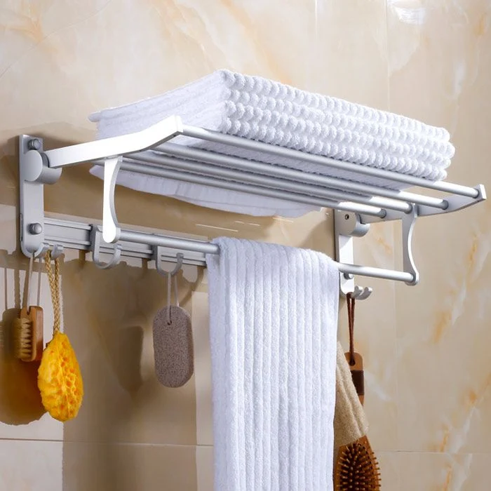 Juego de accesorios de baño contemporáneo plateado Juego de baño de aluminio inoxidable Clearhalo