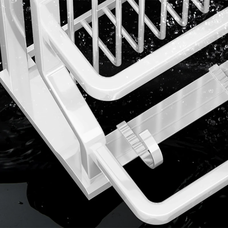 Juego de accesorios de baño contemporáneos, ganchos para batas/estante de baño de aluminio inoxidable blanco mate Clearhalo