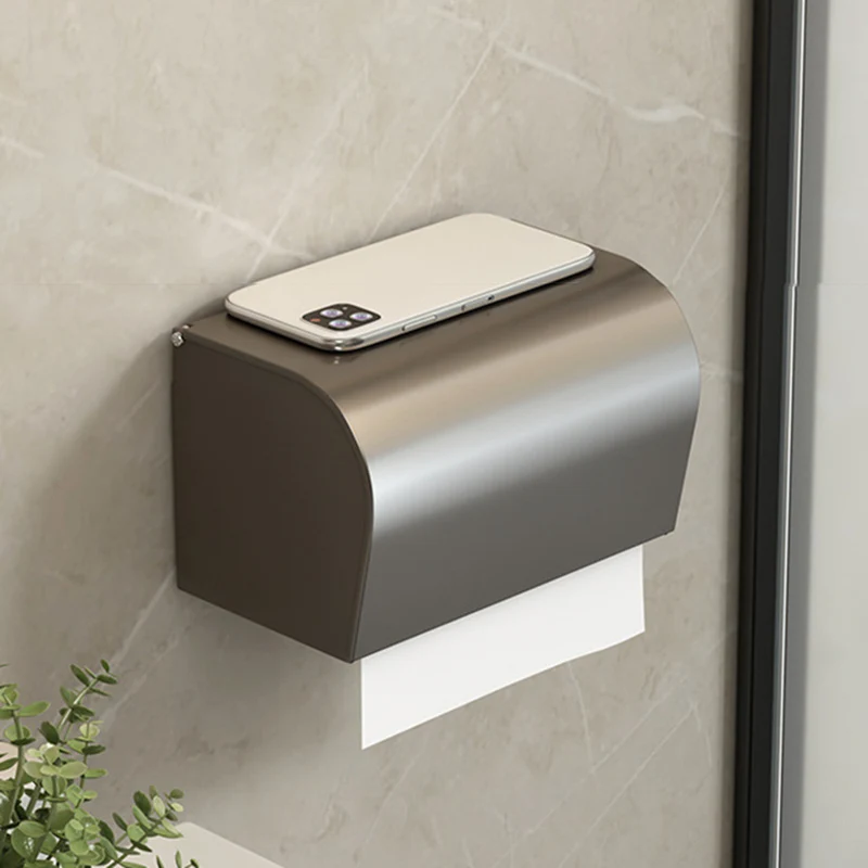 Juego de accesorios de baño contemporáneos Kit de accesorios de baño de aluminio gris Clearhalo