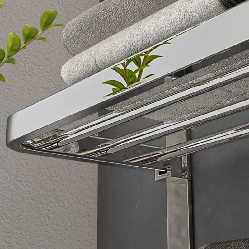 Juego de accesorios de baño cromados contemporáneos Juego de baño de cromo pulido en acero inoxidable Clearhalo
