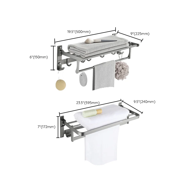 Juego de accesorios de baño cromados modernos Juego de herrajes para baño de aluminio Clearhalo