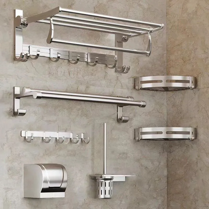 Juego de accesorios de baño de cromo pulido moderno, estante para baño, barra para toallas y soporte para papel incluido C...