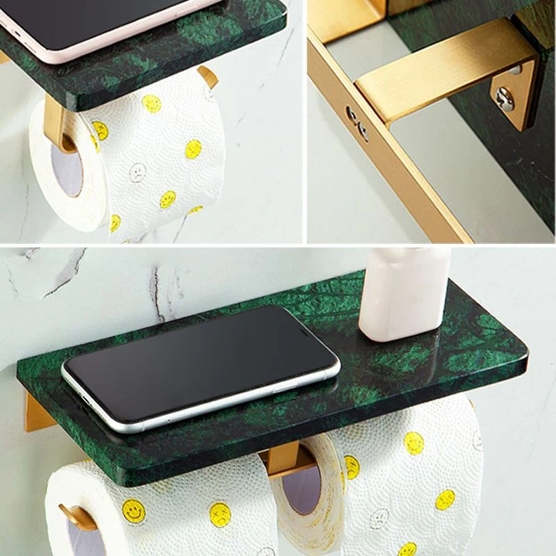 Juego de accesorios de baño dorados Kit de accesorios de baño de latón y mármol Clearhalo