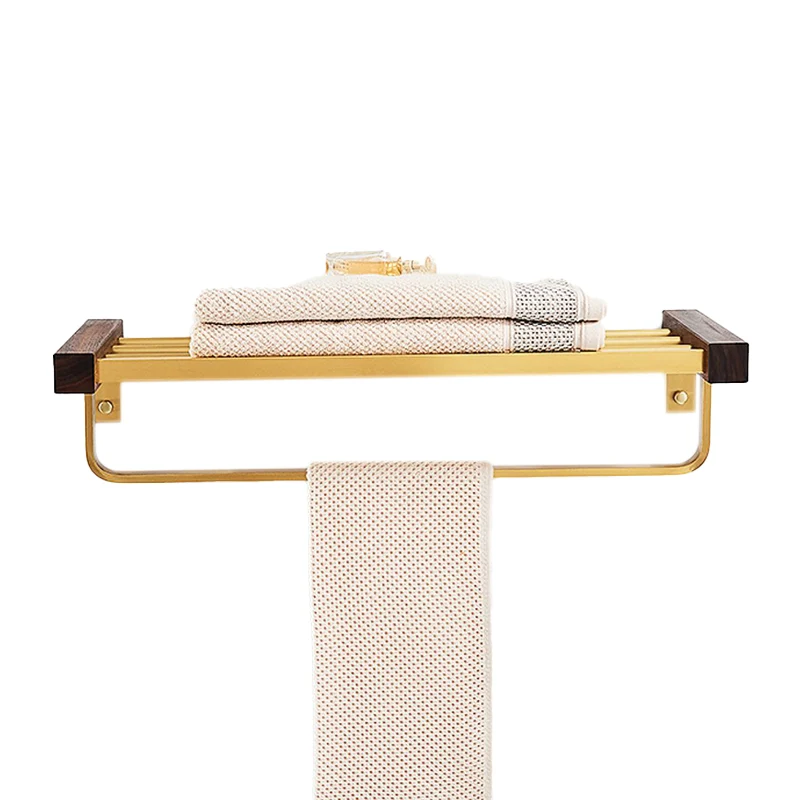 Juego de accesorios de baño dorados modernos, estante para baño, soporte de papel, accesorios de baño Clearhalo