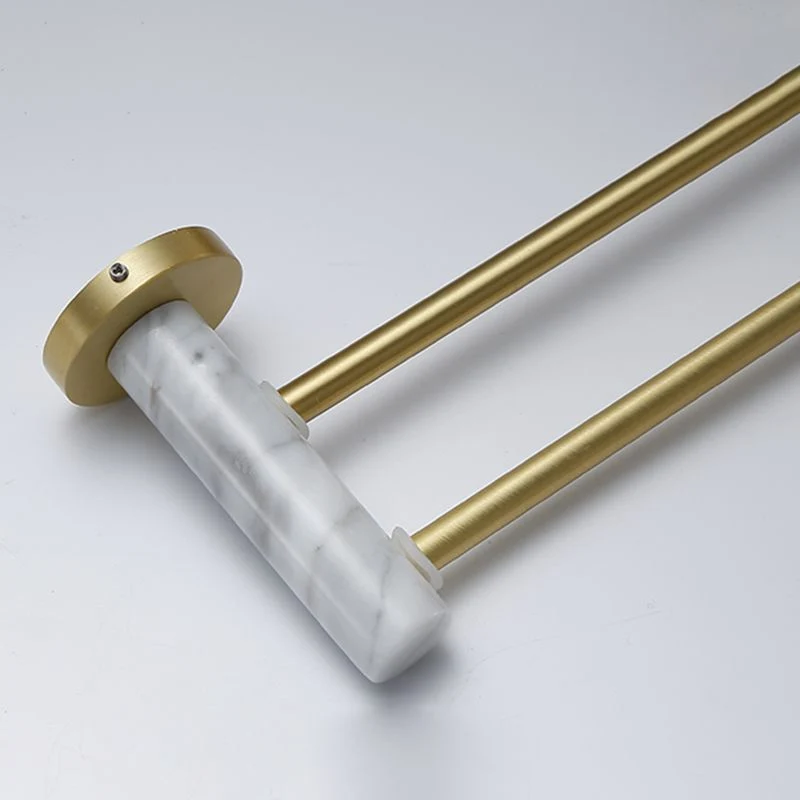 Juego de accesorios de baño dorados modernos, kit de accesorios de baño de latón y mármol Clearhalo