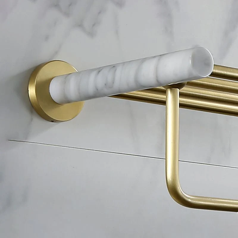 Juego de accesorios de baño dorados modernos, kit de accesorios de baño de latón y mármol Clearhalo