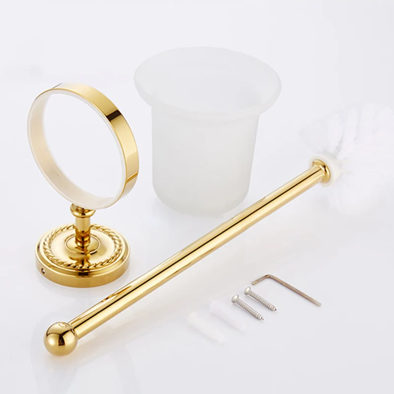Juego de accesorios de baño dorados tradicionales, kit de accesorios de baño de cobre Clearhalo