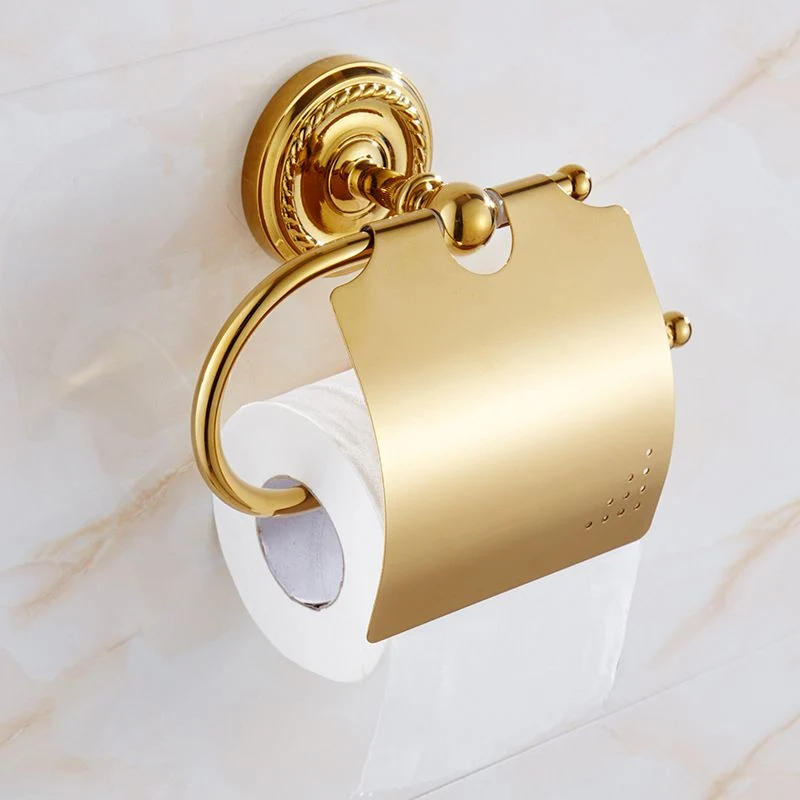 Juego de accesorios de baño dorados tradicionales, kit de accesorios de baño de cobre Clearhalo