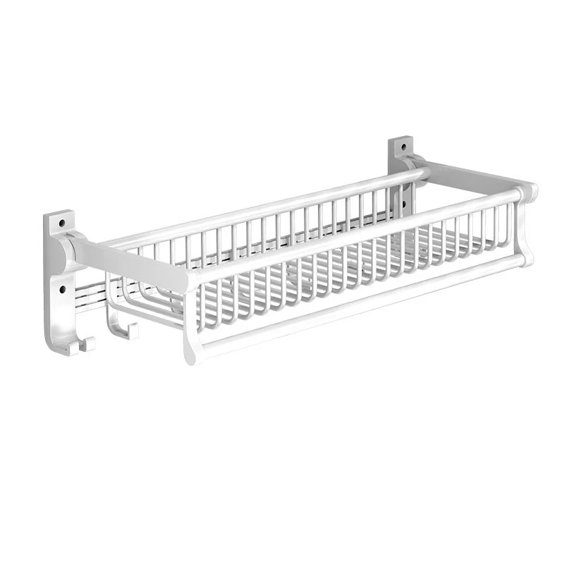 Juego de accesorios de baño de estilo moderno con estante para baño/toallero/escobilla para inodoro en blanco Clearhalo