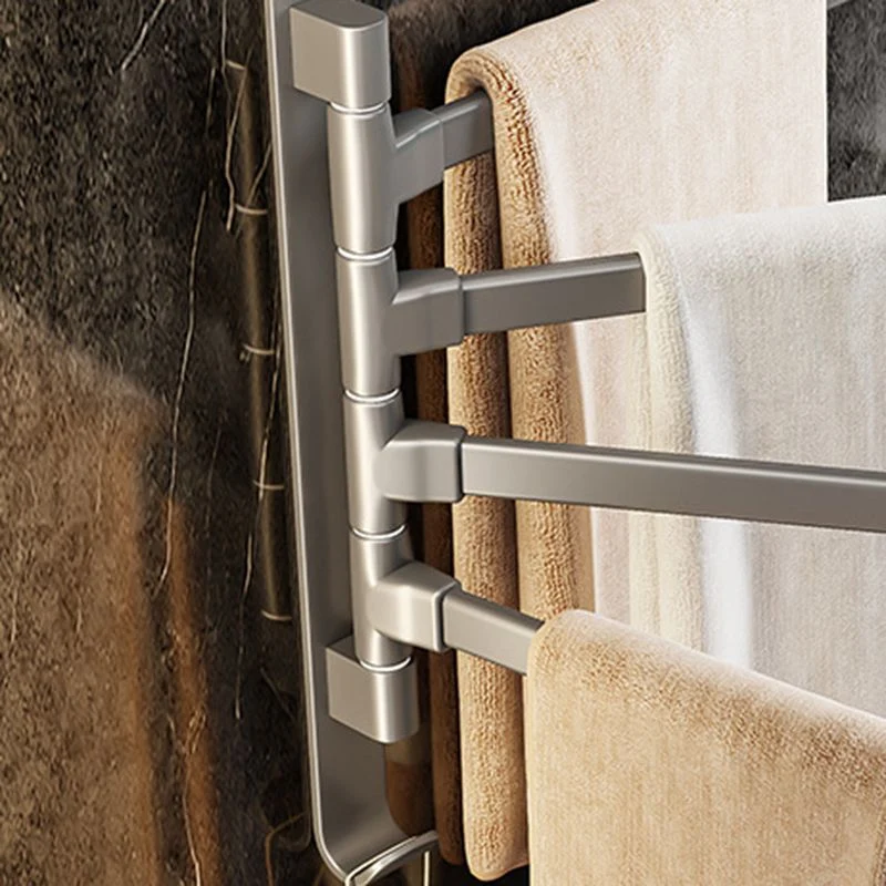 Juego de accesorios de baño gris contemporáneo, barra para toallas de aluminio Clearhalo