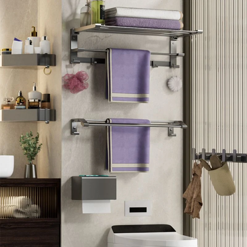 Juego de accesorios de baño gris moderno, estante para baño, toallero, barra, Kit de accesorios de baño Clearhalo