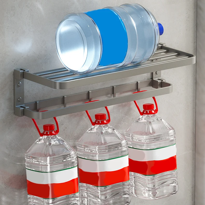 Juego de accesorios de baño gris moderno, estante de baño inoxidable de aluminio/ganchos para bata/barra para toallas Clea...