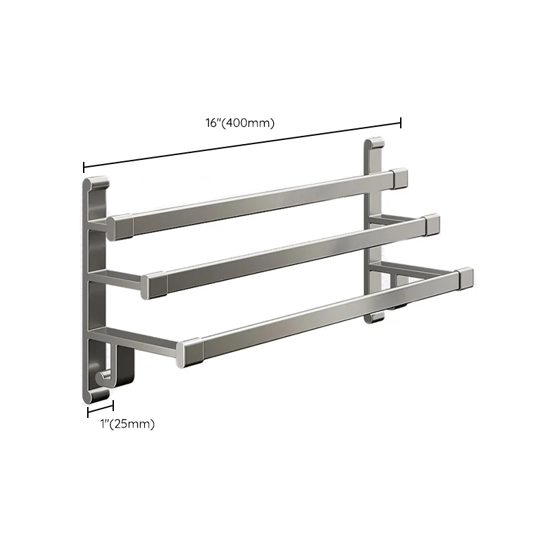 Juego de accesorios de baño gris Toallero de aluminio estilo moderno Clearhalo