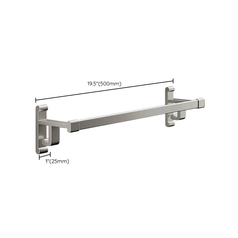 Juego de accesorios de baño gris Toallero de aluminio estilo moderno Clearhalo