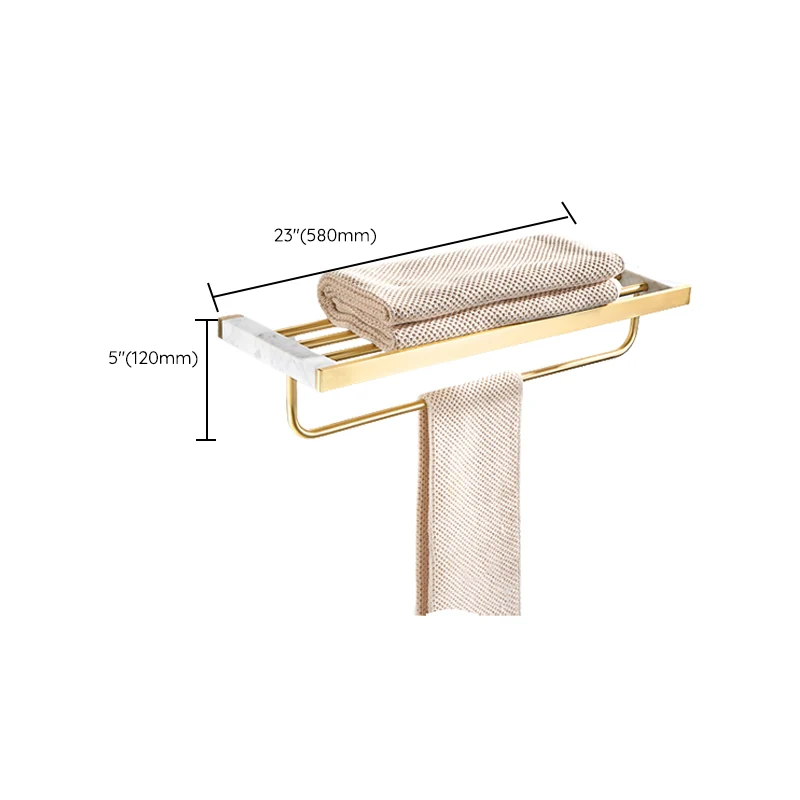 Juego de accesorios de baño de latón cepillado Juego de herrajes para baño de metal y mármol con estante para baño Clearhalo