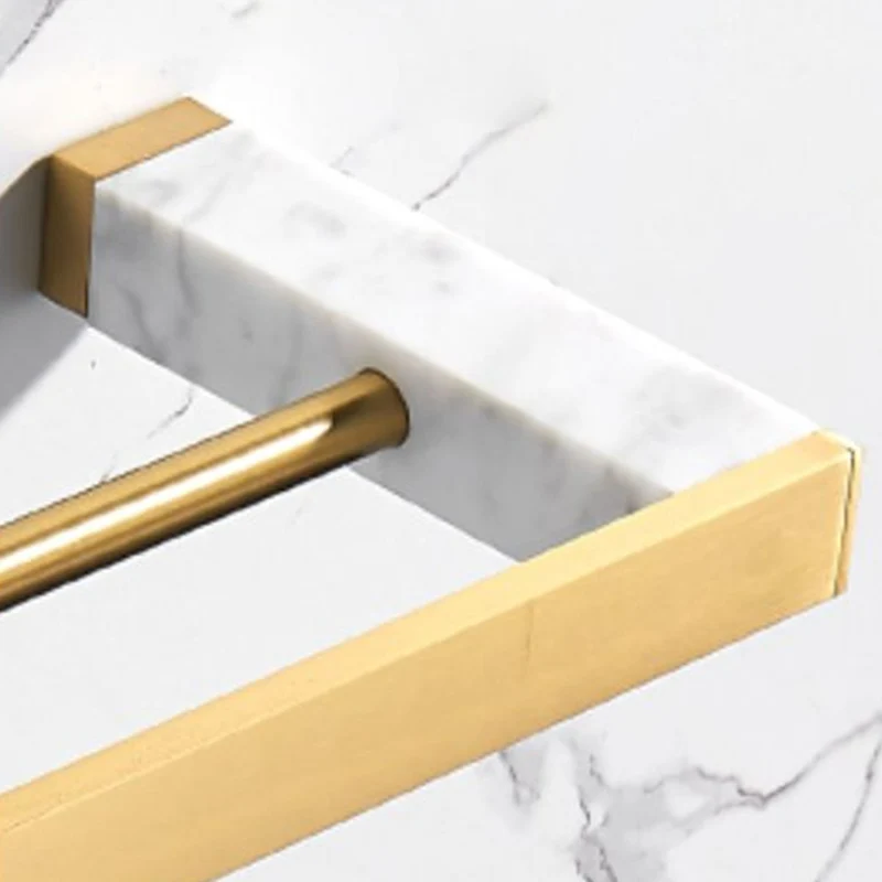 Juego de accesorios de baño de latón cepillado Juego de herrajes para baño de metal y mármol con estante para baño Clearhalo