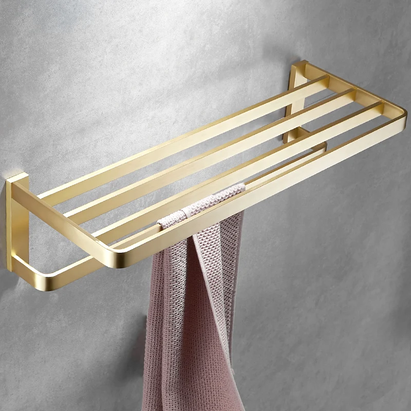 Juego de accesorios de baño de latón cepillado, kit de accesorios de baño dorado retro Clearhalo