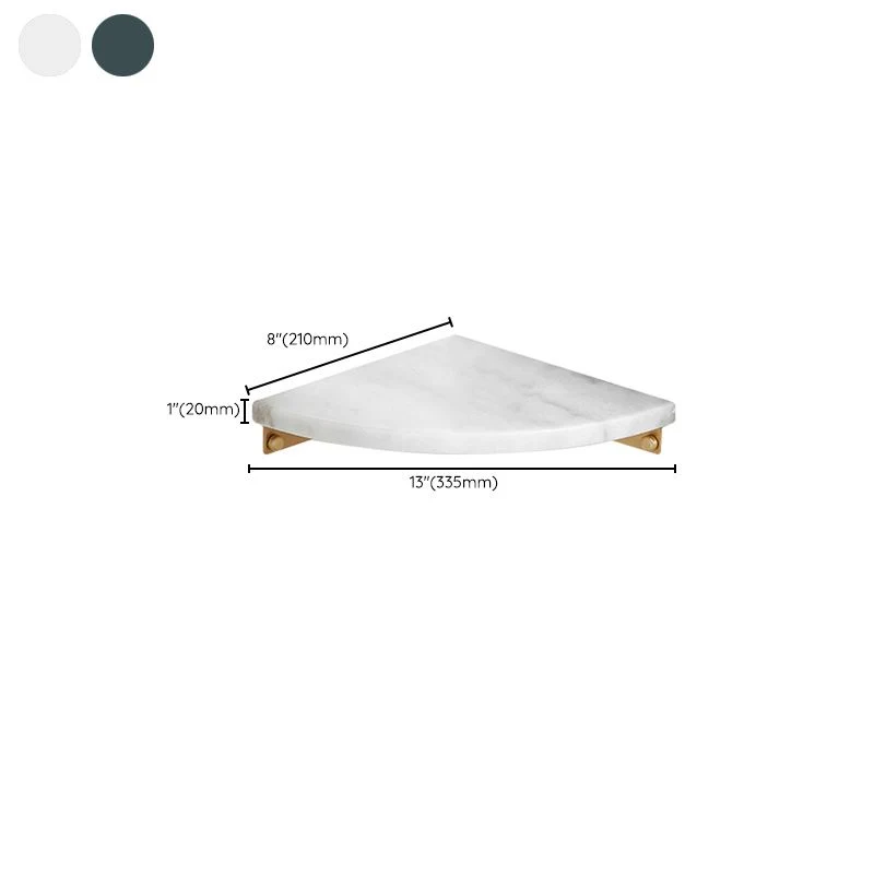 Juego de accesorios de baño de latón con estante de baño de mármol de 2 piezas en blanco/verde Blanco Clearhalo