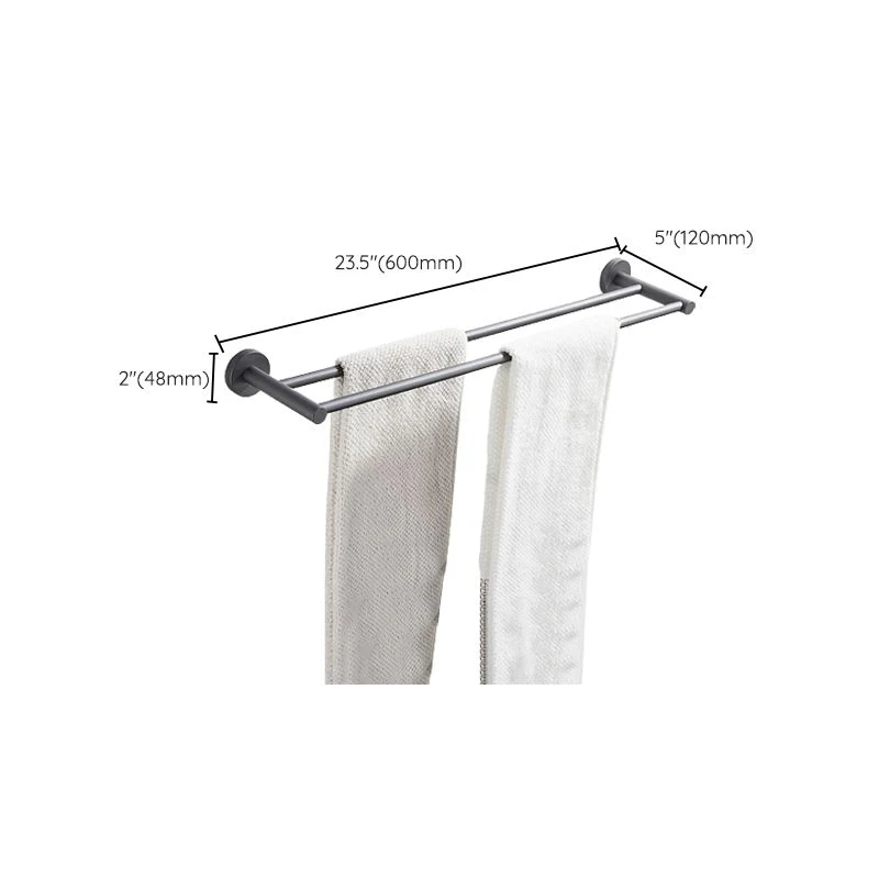Juego de accesorios de baño de latón gris tradicional, barra de toalla, juego de accesorios de baño Clearhalo