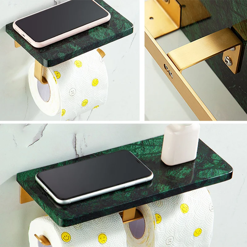 Juego de accesorios de baño de latón, kit de accesorios de baño de mármol para el hogar Clearhalo