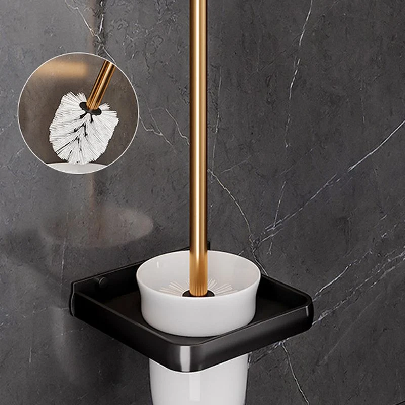 Juego de accesorios de baño de latón y negro, estante de baño moderno de acero inoxidable, barra para toallas y soporte pa...
