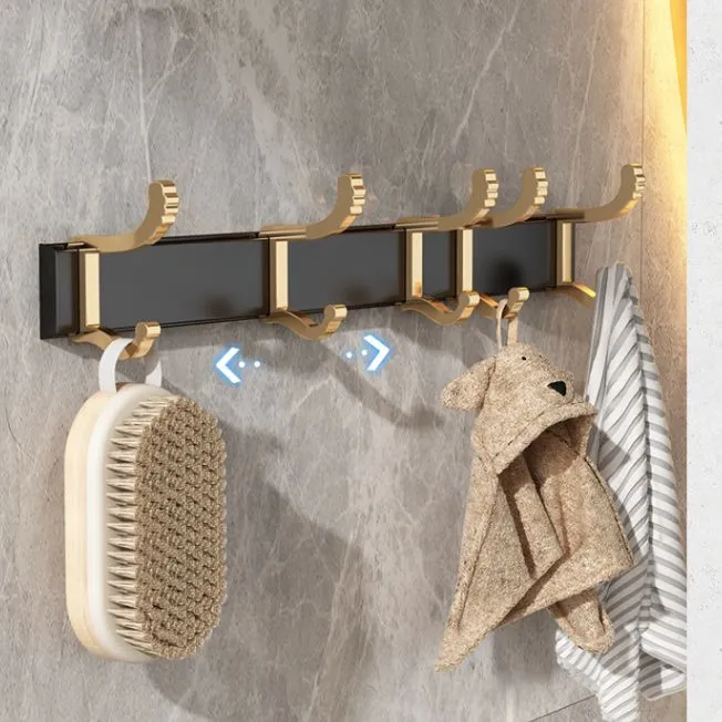 Juego de accesorios de baño de latón y negro, juego de baño contemporáneo con estante de baño/barra para toallas Clearhalo