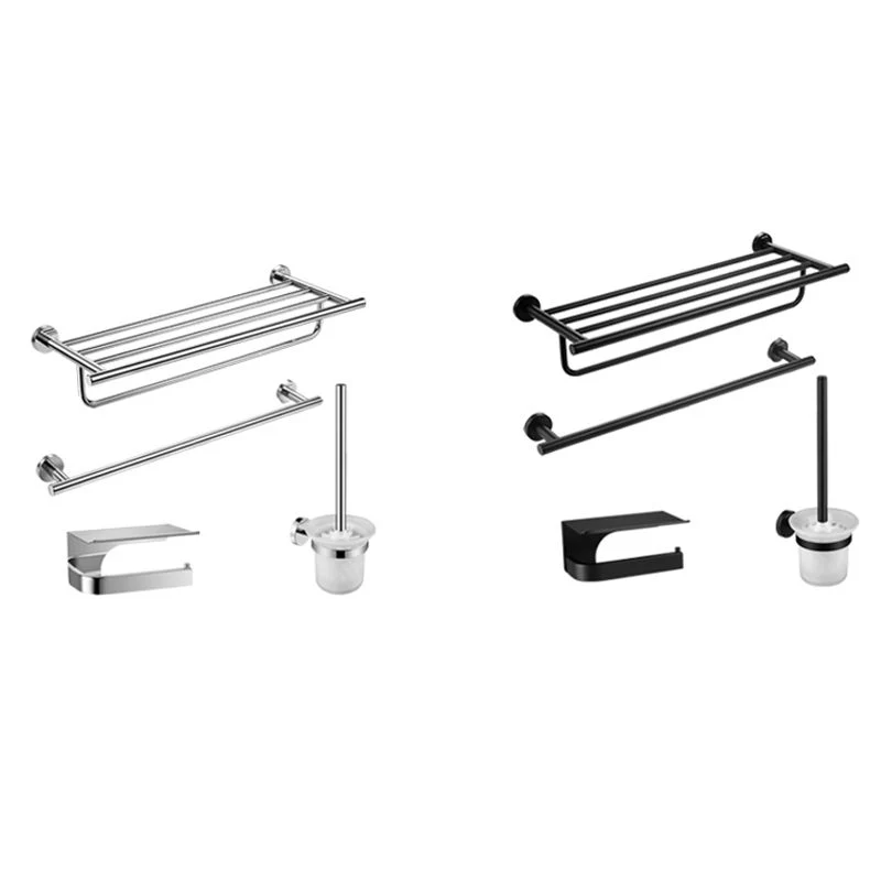 Juego de accesorios de baño de lujo, estante de baño, kit de accesorios de baño Plata Clearhalo