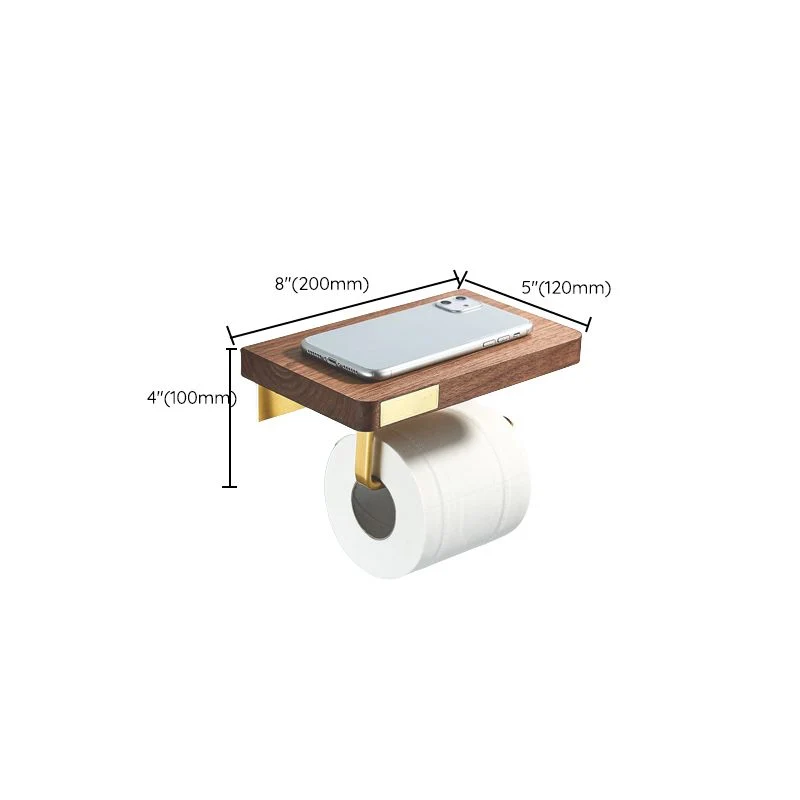 Juego de accesorios de baño de madera y aluminio Kit de accesorios de baño dorado Clearhalo