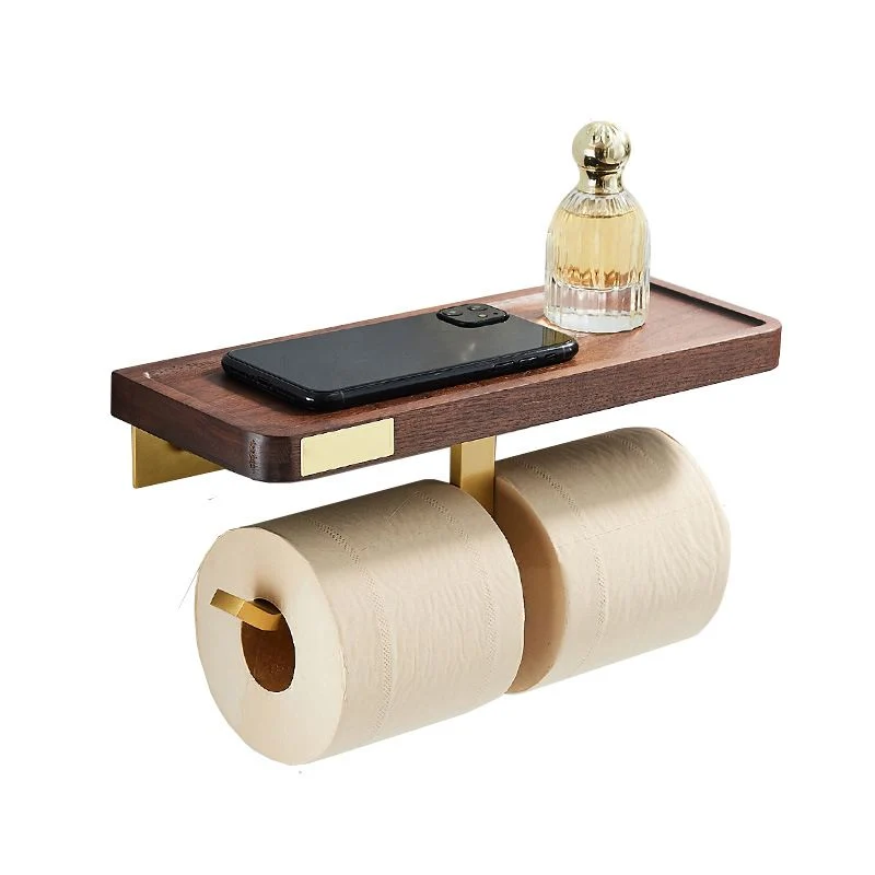 Juego de accesorios de baño de madera y aluminio Kit de accesorios de baño dorado Clearhalo