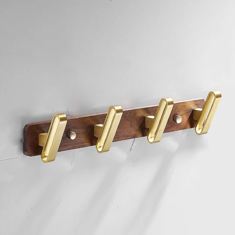 Juego de accesorios de baño de madera y aluminio Kit de accesorios de baño dorado Clearhalo