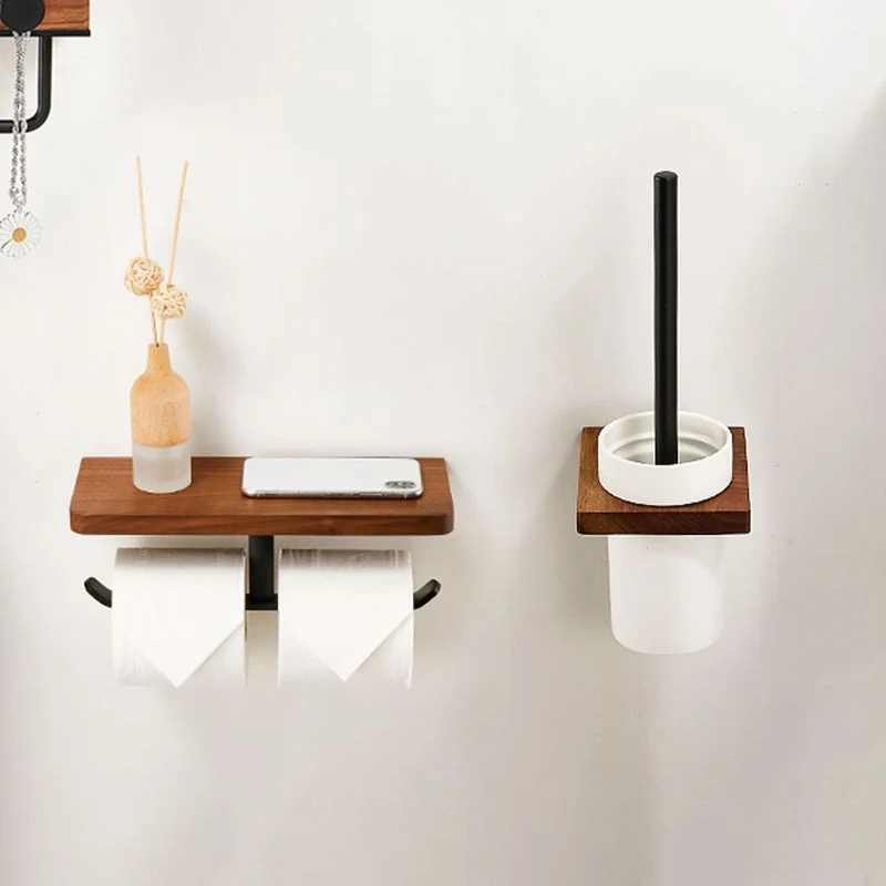 Juego de accesorios de baño de madera maciza, herrajes de baño de metal plegables Clearhalo