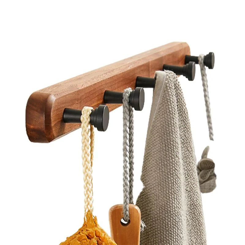 Juego de accesorios de baño marrón nogal Juego de accesorios de baño plegable de metal Clearhalo