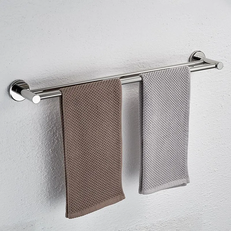 Juego de accesorios de baño de metal con montaje de taladro y tornillo, color plateado Clearhalo
