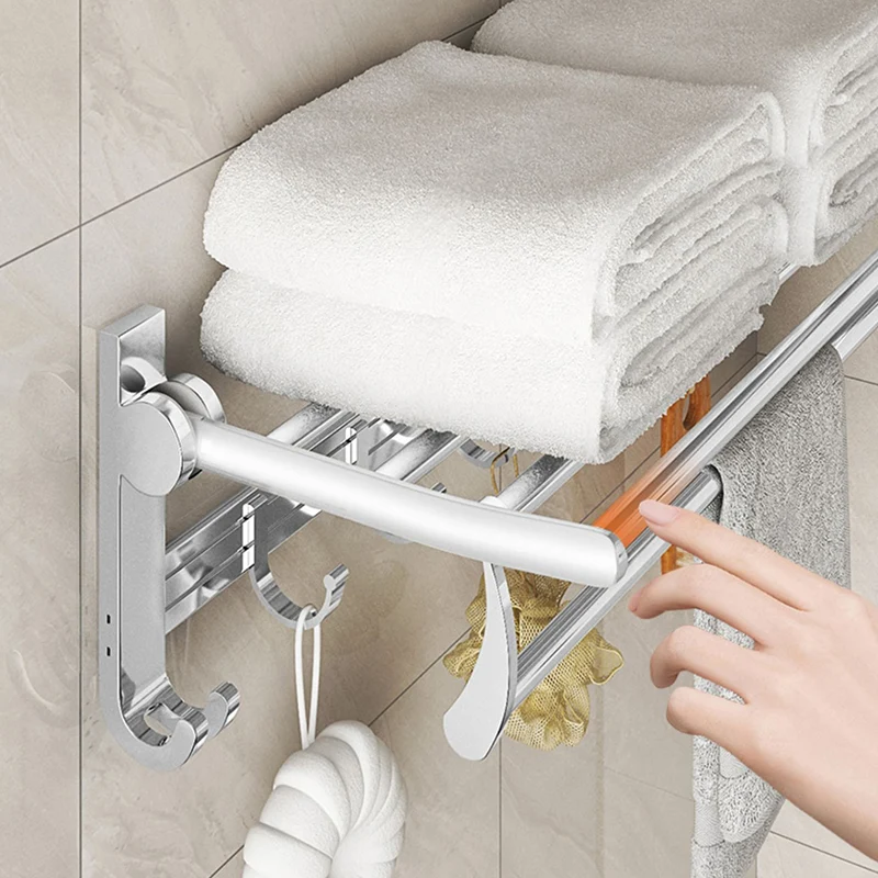 Juego de accesorios de baño de metal con montaje adhesivo Blanco Clearhalo