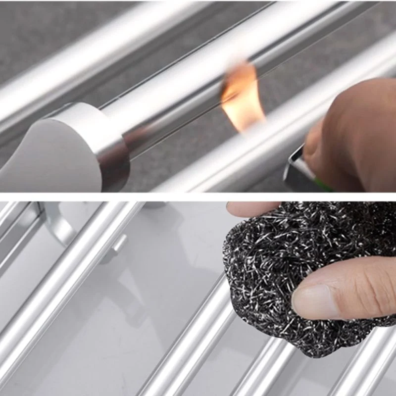 Juego de accesorios de baño de metal con montaje adhesivo Blanco Clearhalo