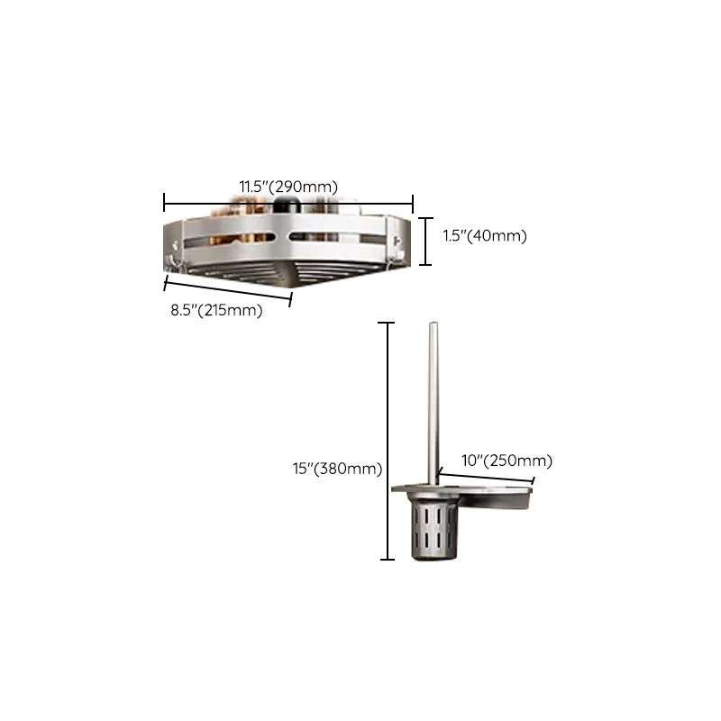 Juego de accesorios de baño de metal con montaje adhesivo Blanco Clearhalo