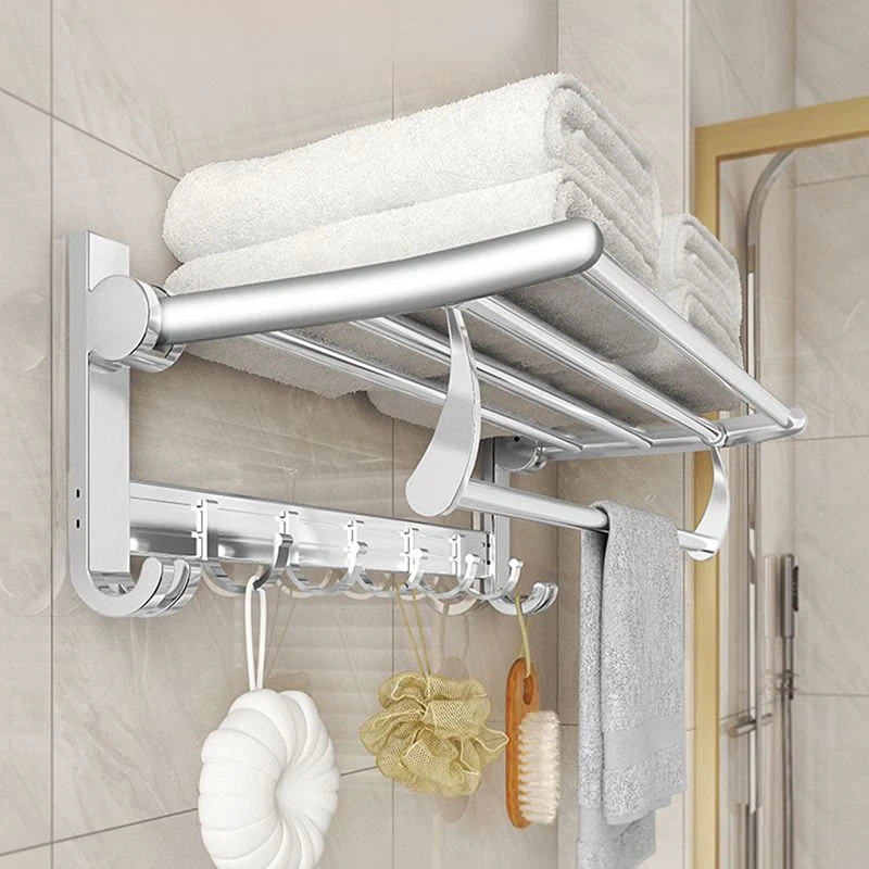 Juego de accesorios de baño de metal con montaje adhesivo Blanco Clearhalo