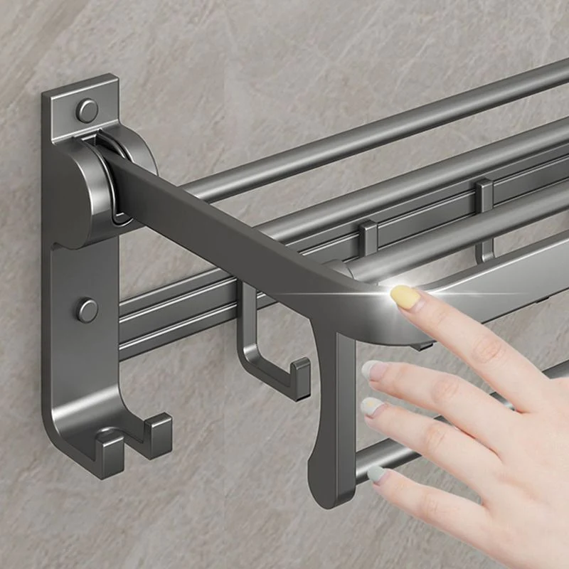 Juego de accesorios de baño de metal gris, juego de accesorios de baño moderno, antioxidante Clearhalo